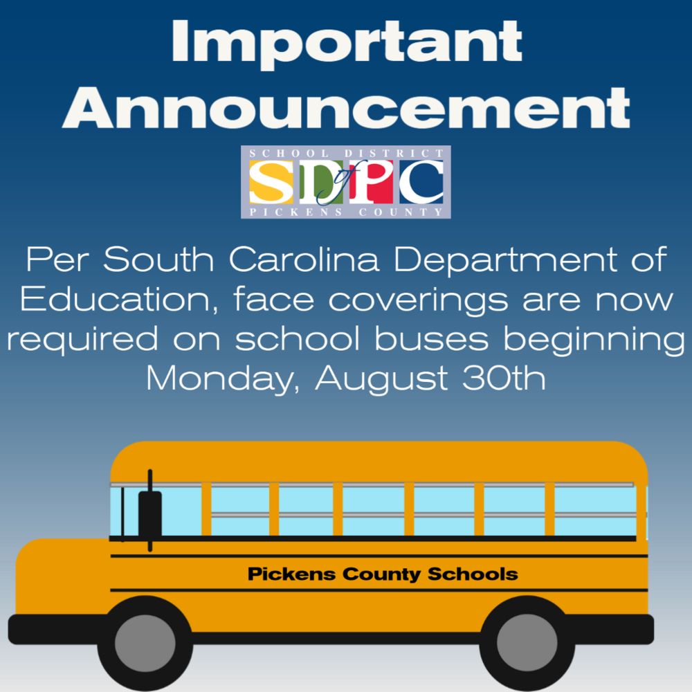 Masks now required on School Buses graphic
