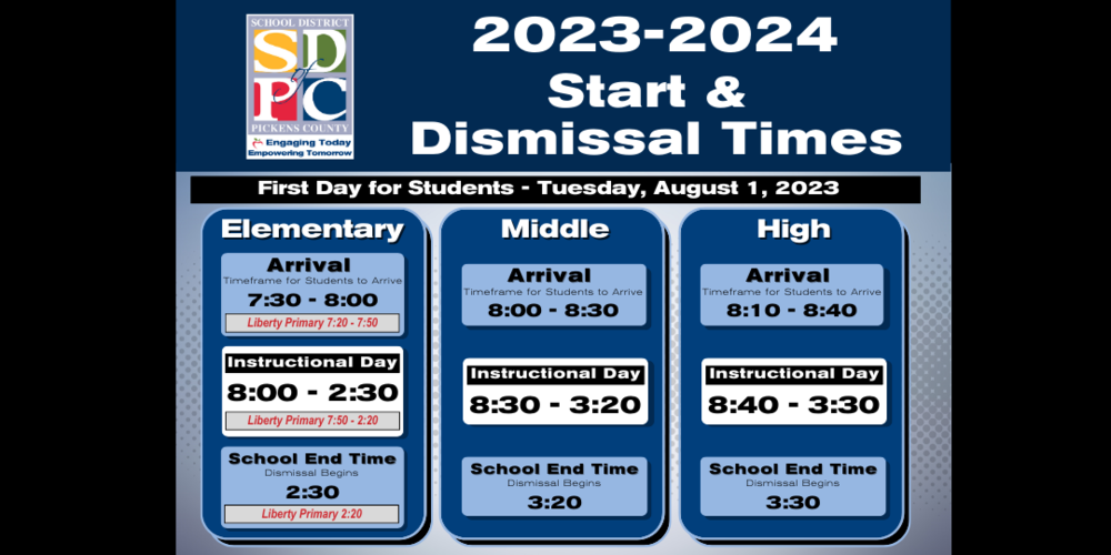Start & Dismissal Times 2023-24