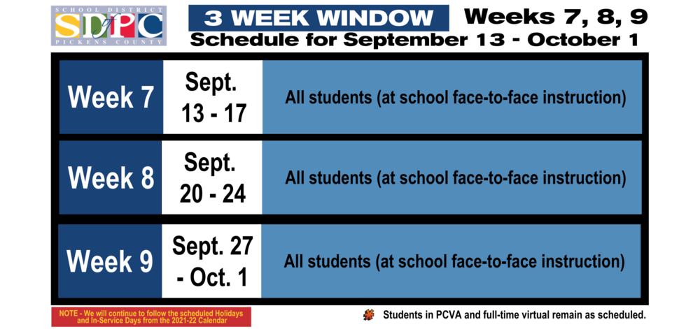 3 Week Schedule Weeks 7 8 And 9 McKissick Academy Of Science 