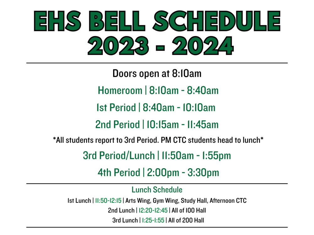 Bell Schedule 2324 Easley High School