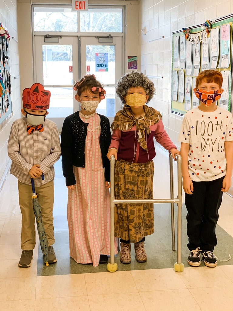 Students dressed up for 100 Days of School