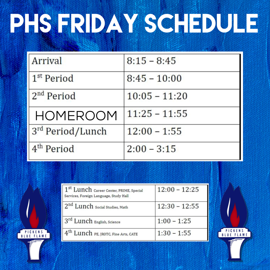 PHS Friday Bell Schedule