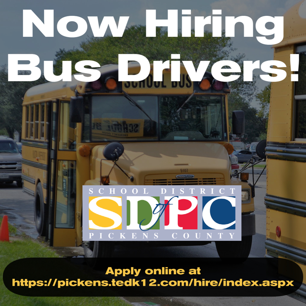 Now Hiring Bus Drivers Graphic