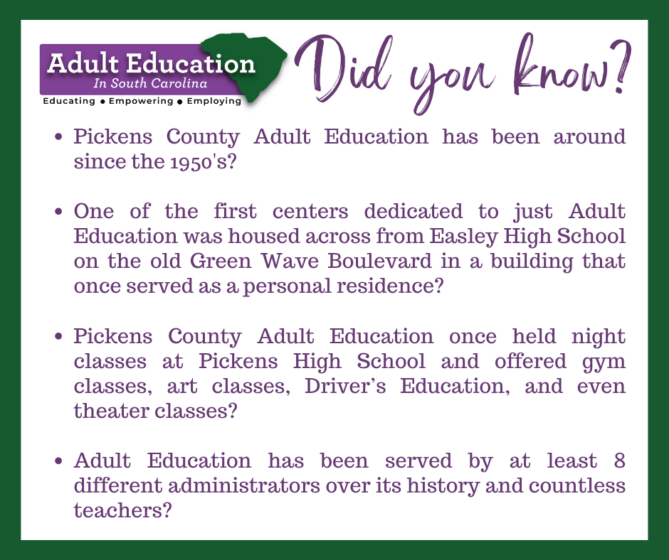 Adult Ed - Did you know?