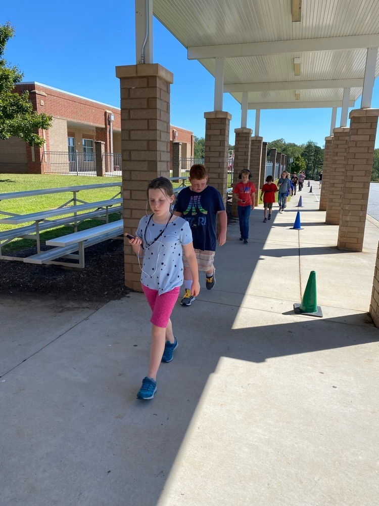 Mrs. Kilby and Ms. Bosch’s 4th graders participated in a program called “The Walking Classroom” today. They enjoyed some beautiful weather while listening to a podcast on the Water Cycle. 