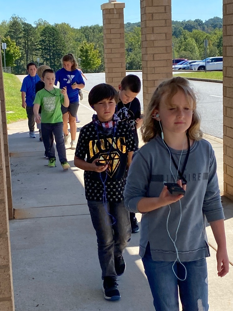 Mrs. Kilby and Ms. Bosch’s 4th graders participated in a program called “The Walking Classroom” today. They enjoyed some beautiful weather while listening to a podcast on the Water Cycle. 