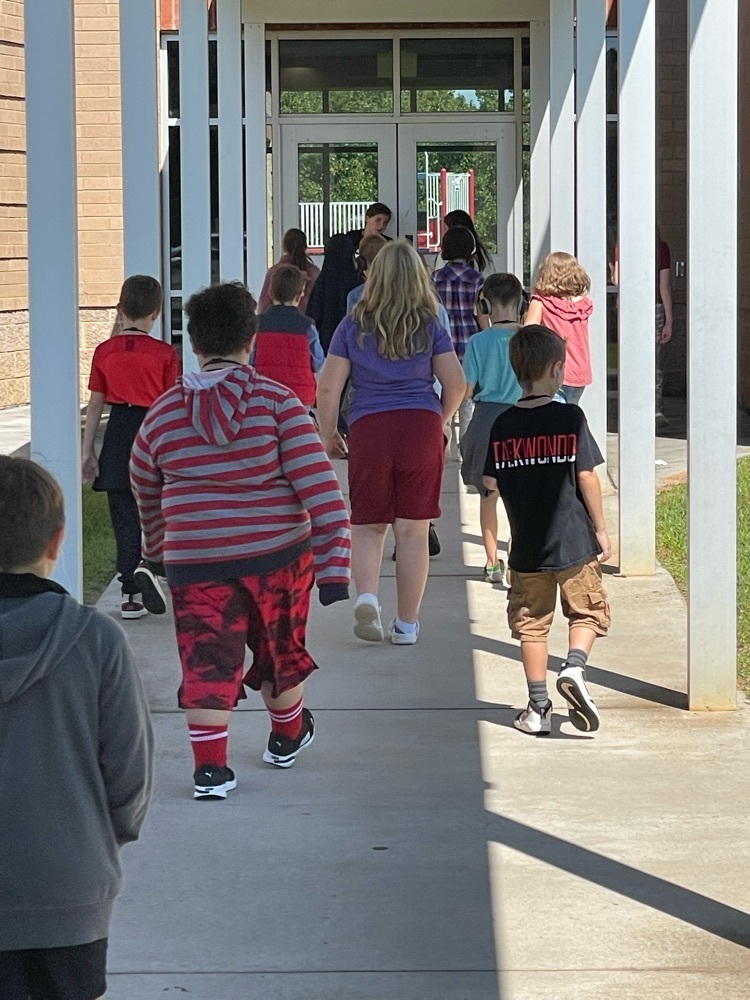 Mrs. Camp and Mrs. Anthony’s classes got to participate in “The Walking Classroom” today. They were able to listen all about the water cycle while enjoying being outside.