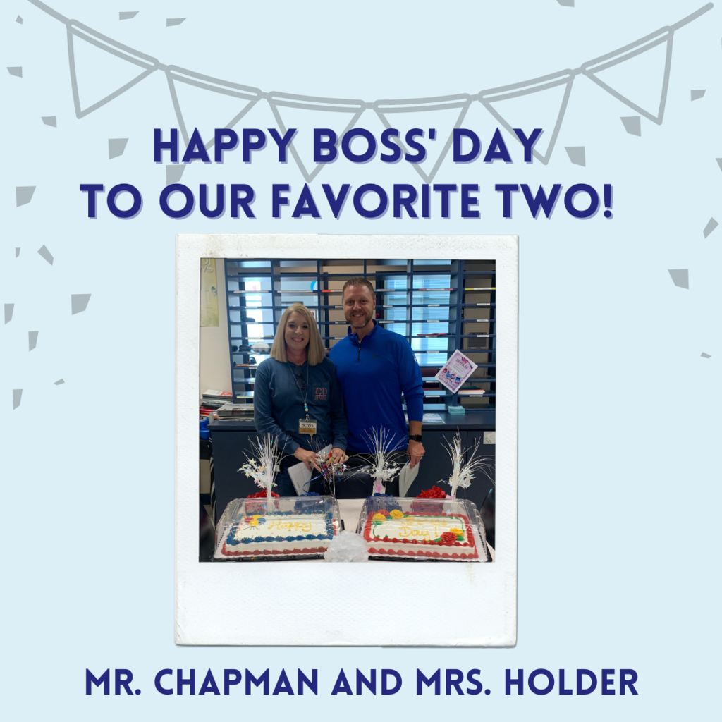 Mr. Chapman and Mrs. Holder enjoy Boss's Day. 