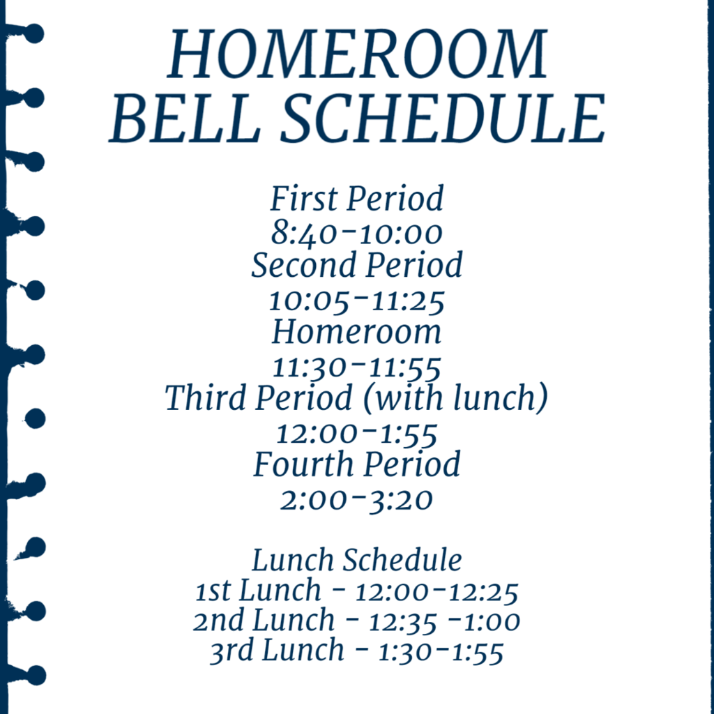 bell schedule 9/23