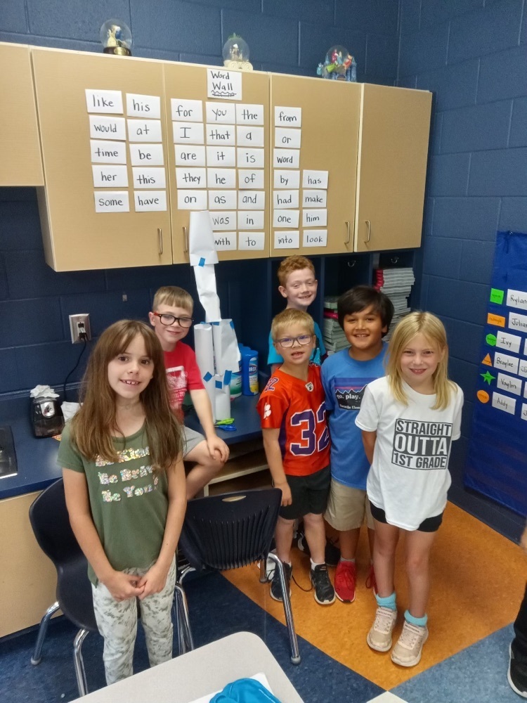 Mrs. Reightler’s 2nd graders had a teamwork challenge of building towers with just paper and tape. Check out the winners of this challenge and their tower! #dacusvillegrown