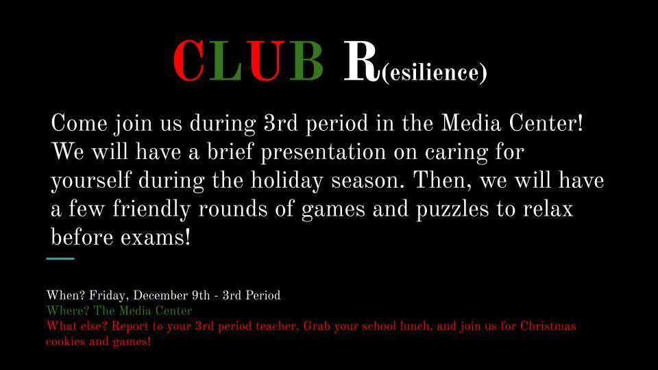 Club R December Meeting