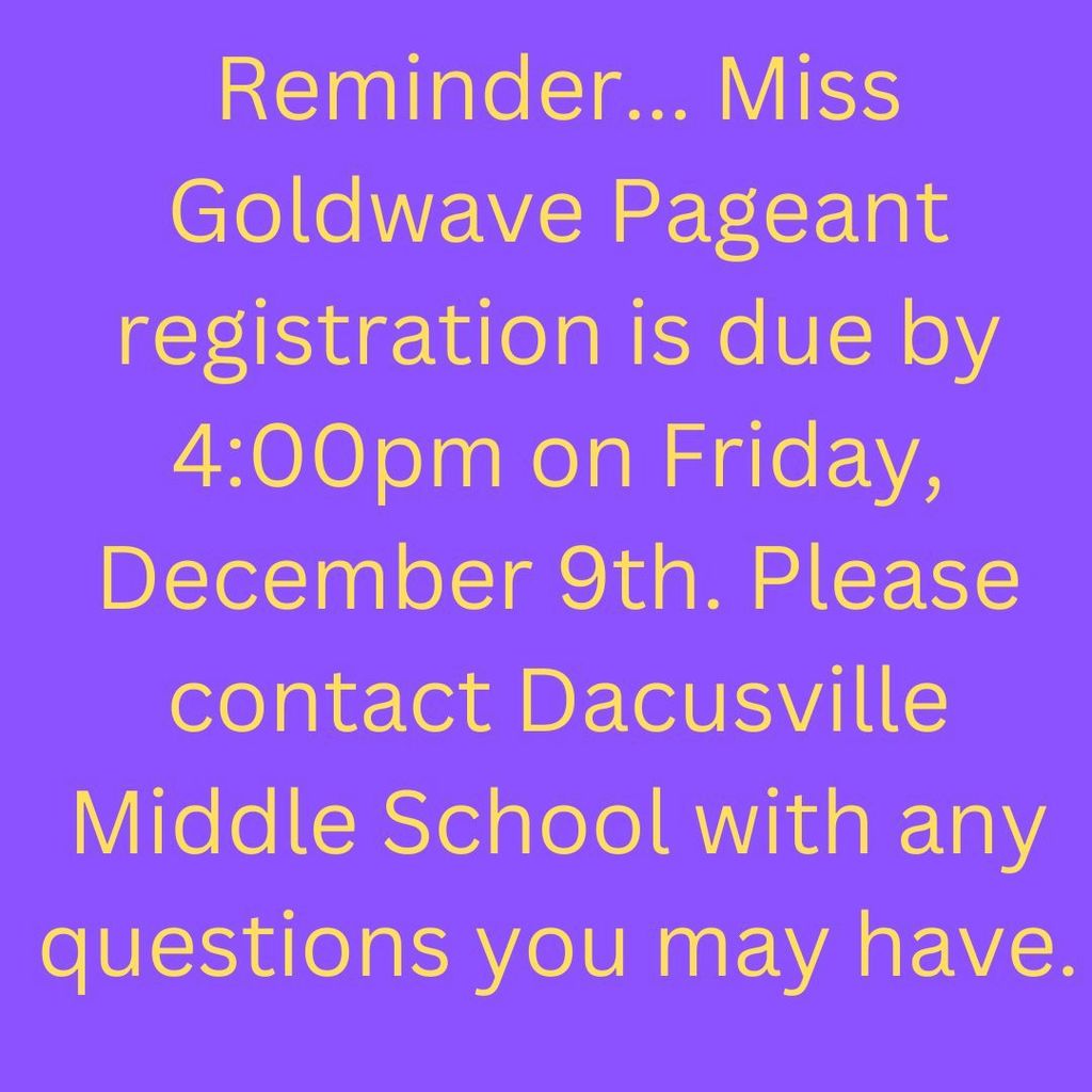 DMS Miss Goldwave Pageant