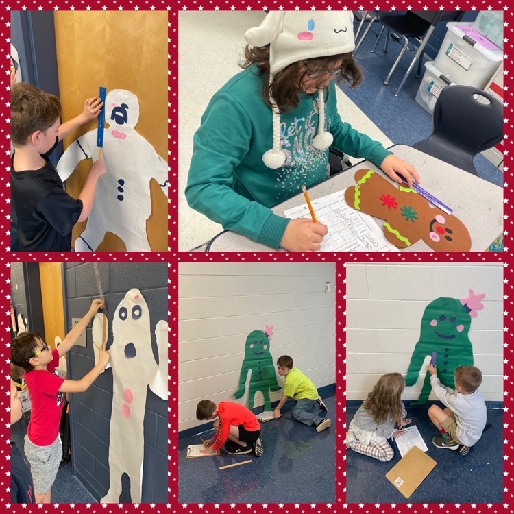 Mrs Owens Math students worked on measuring with inches and centimeters today with gingerbread!