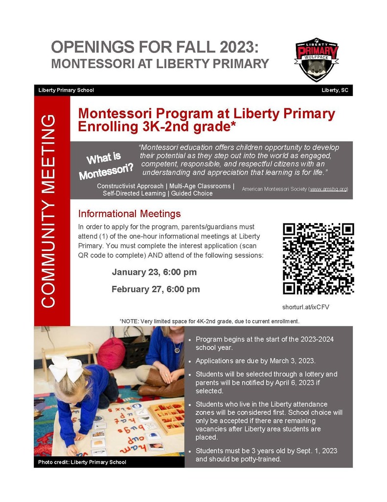 Montessori informational flyer