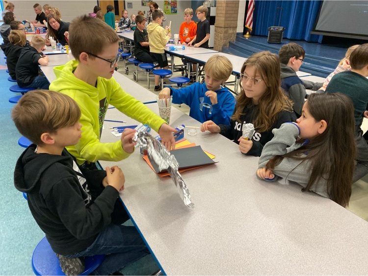 Fourth graders worked together in teams through the engineering design process in today’s  Morning S.T.E.A.M. They used their knowledge of the properties of light to create solutions to a problem and test their models. #dacusvillegrown